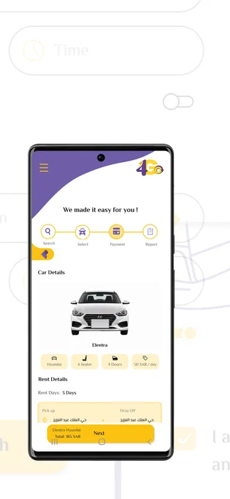 4GO car details for a reservation.